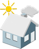 Haus mit Sonne