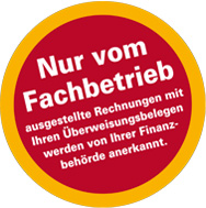 Nur vom Fachmann ausgeführte Renovierungsmaßnahmen werden von der Bundesregierung gefördert!